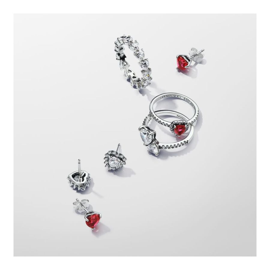 Pandora Sparkling Heart Halo Stud Earrings - Image 4