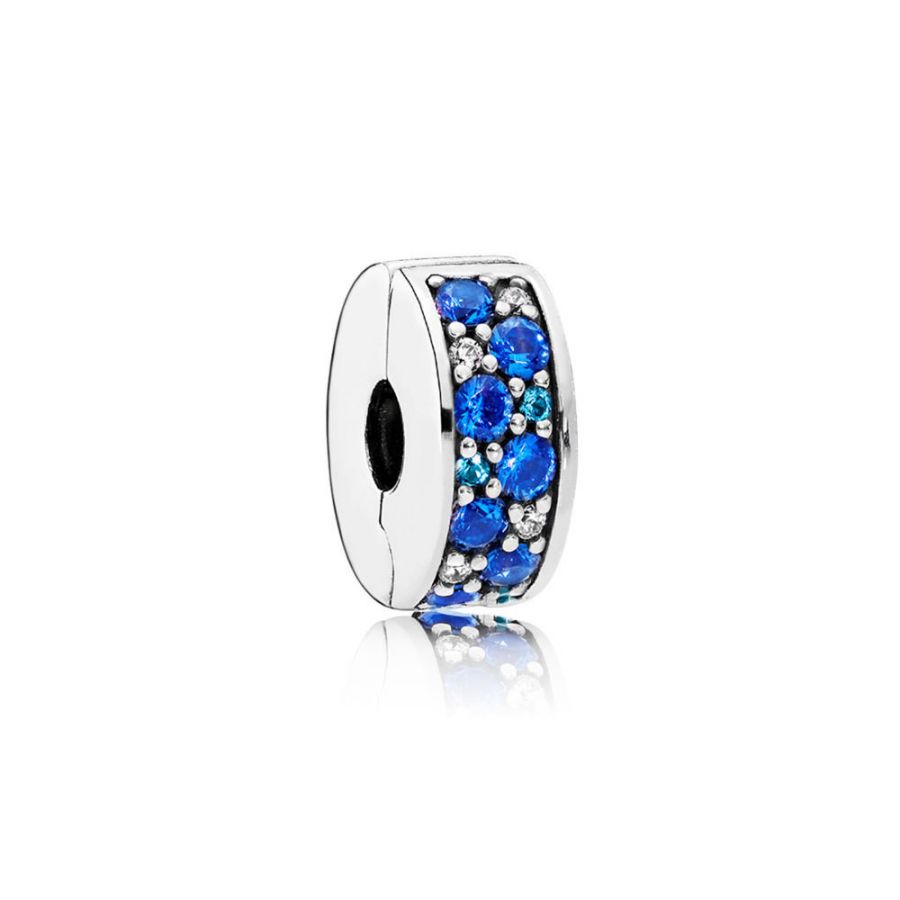 Pandora Blue Pavé Clip Charm