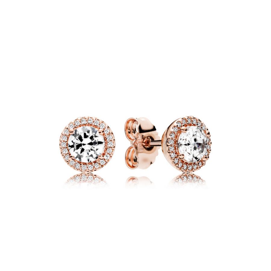 Pandora Round Sparkle Halo Stud Earrings