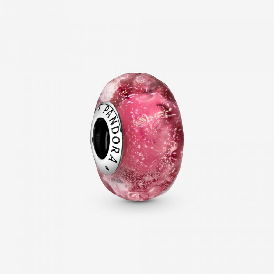 Pandora Wavy Fancy Pink Murano Glass Charm