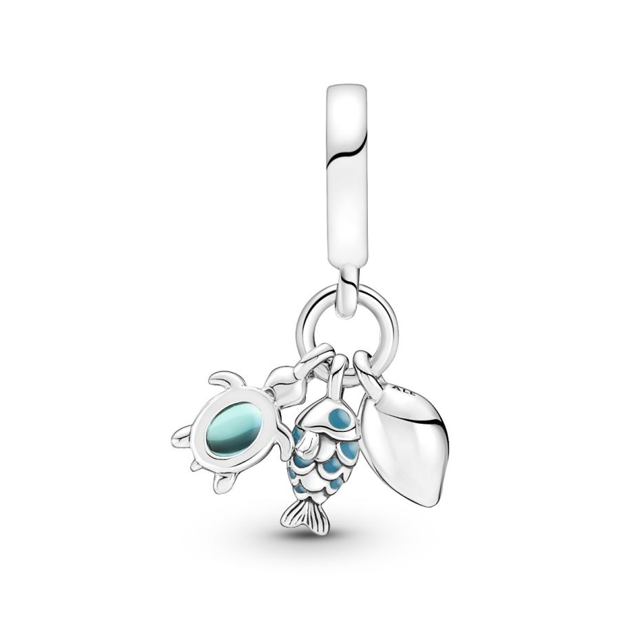 Pandora Fish, Sea Turtle & Conch Triple Dangle Charm - Image 5