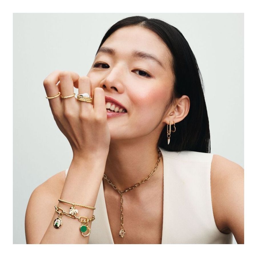 Pandora Asymmetrical Heart Hoop Earrings - Image 3