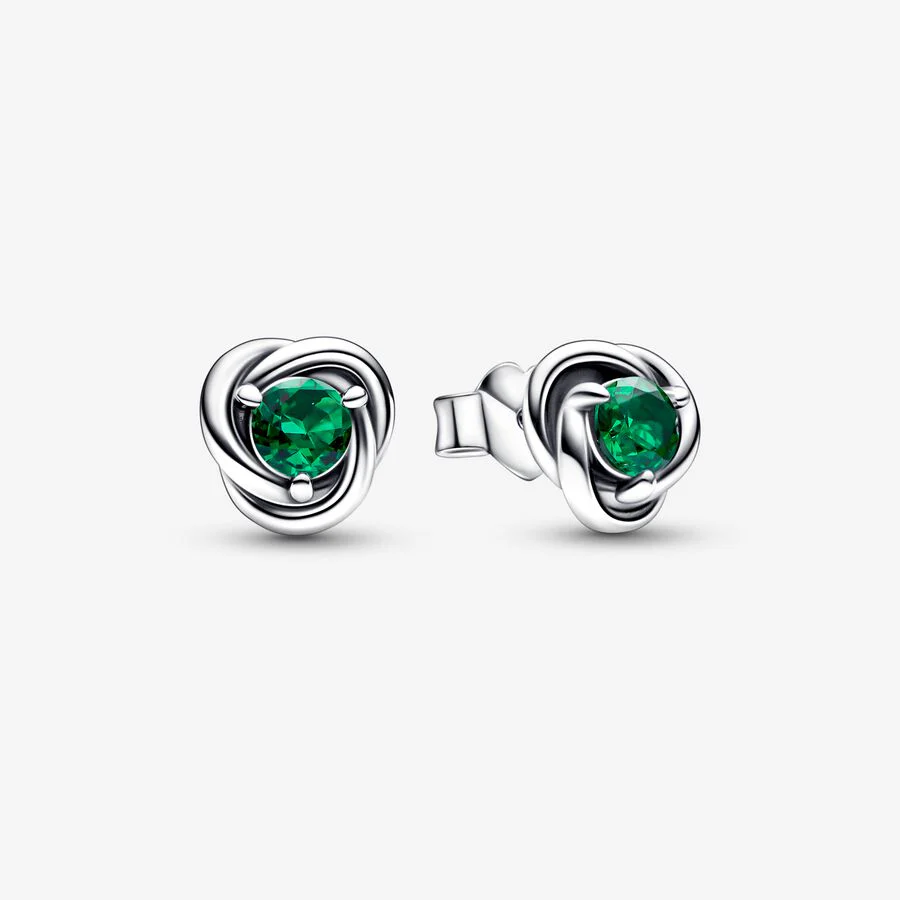 Pandora Eternity Circle Stud Earrings | May Emerald