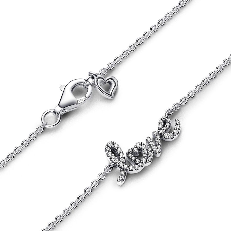 Pandora Sparkling Handwritten Love Collier Necklace - Image 4
