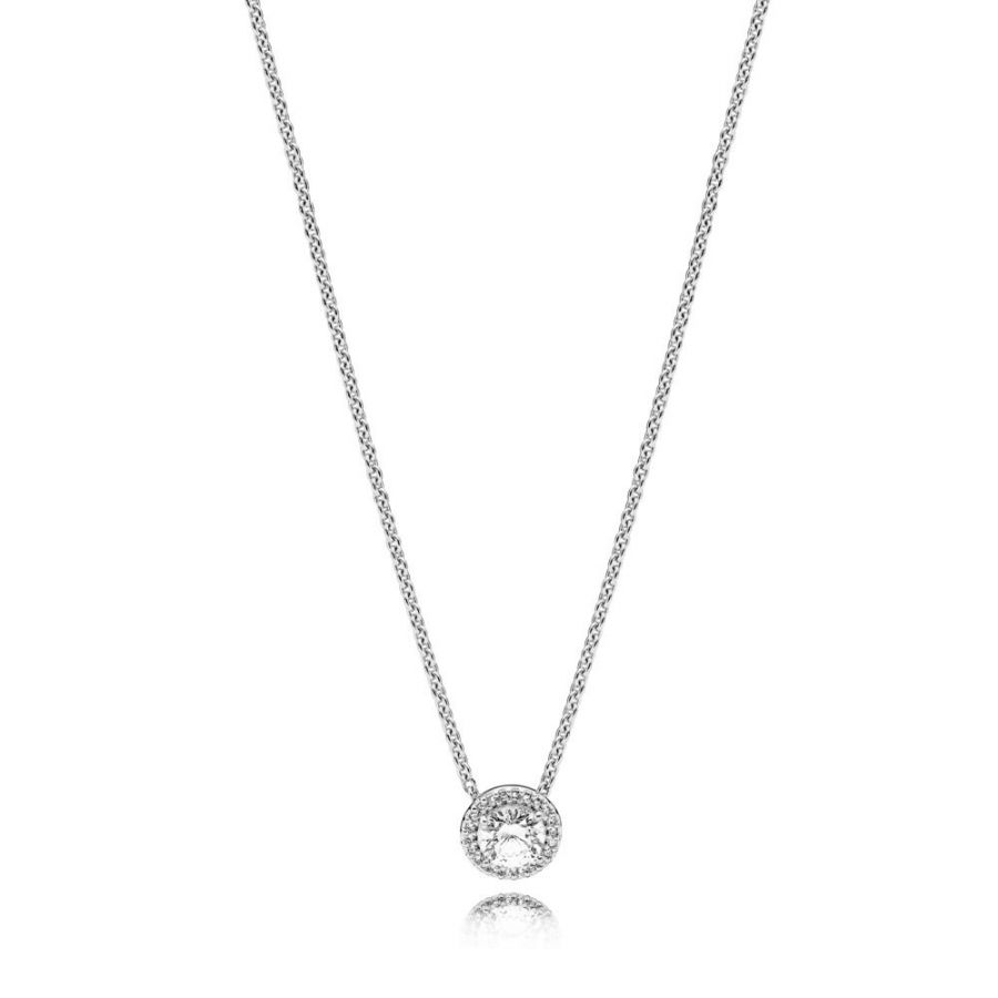 Pandora Round Sparkle Halo Necklace