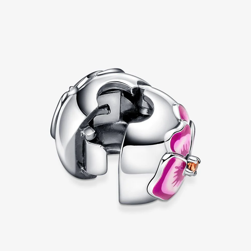 Pandora Pink Pansy Flower Clip Charm - Image 4