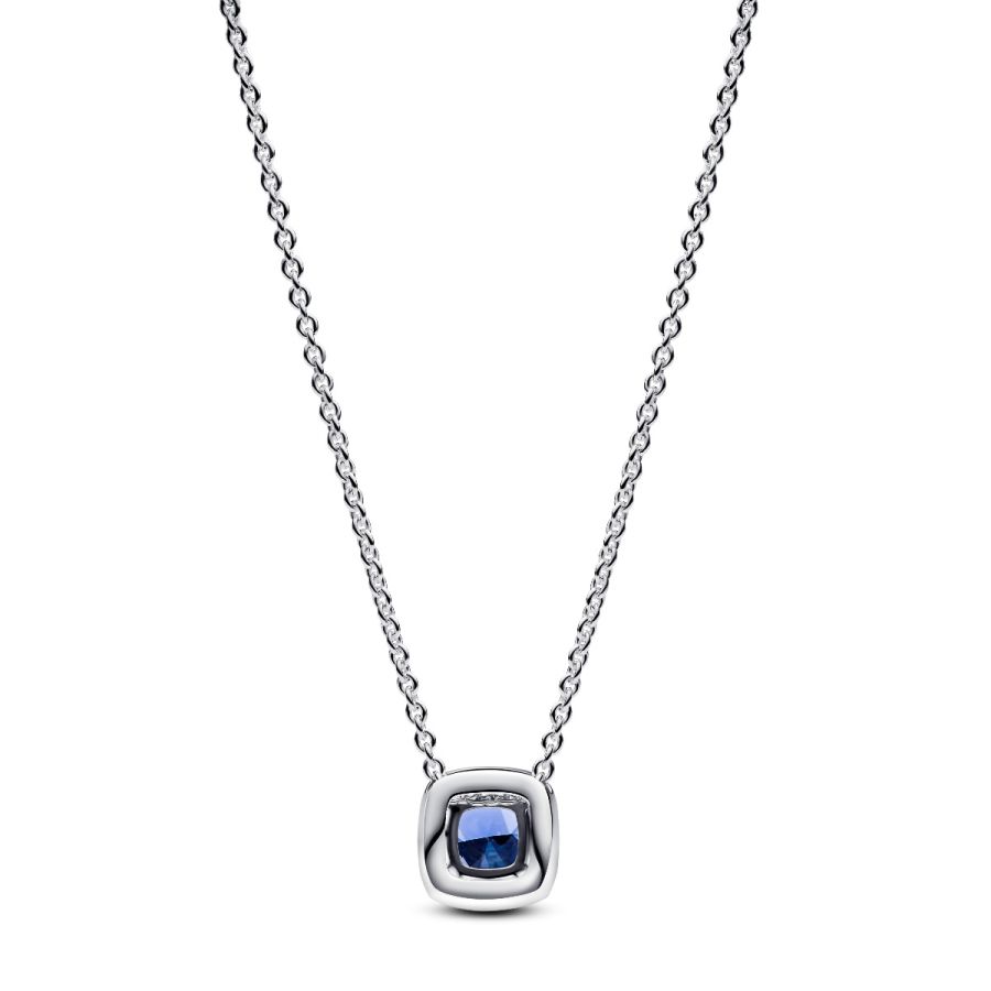 Pandora Sparkling Square Blue Halo Pendant Necklace - Image 4