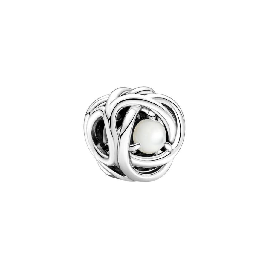 Pandora June White Mother of Pearl Eternity Circle Charm