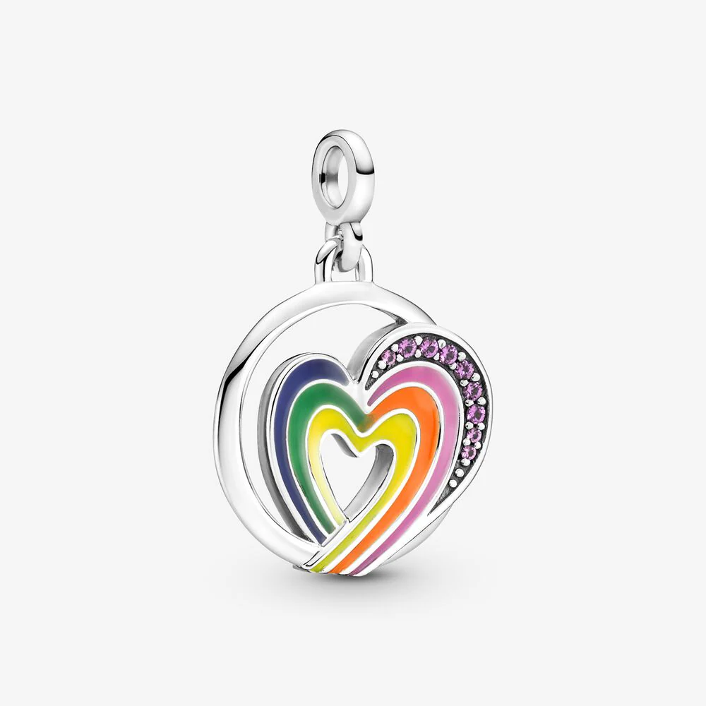 Pandora Rainbow Heart of Freedom Medallion