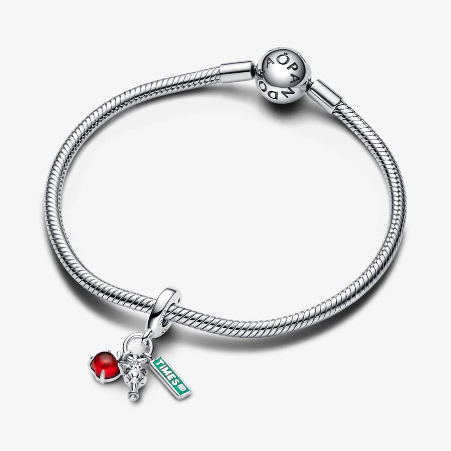 Pandora NYC Apple, Torch and Street Sign Triple Dangle Charm - Image 3