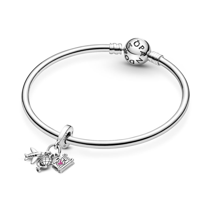 Pandora Airplane, Globe & Suitcase Dangle Charm - Image 5