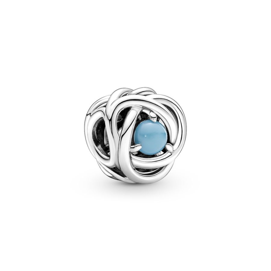 Pandora December Turquoise Blue Eternity Circle Charm