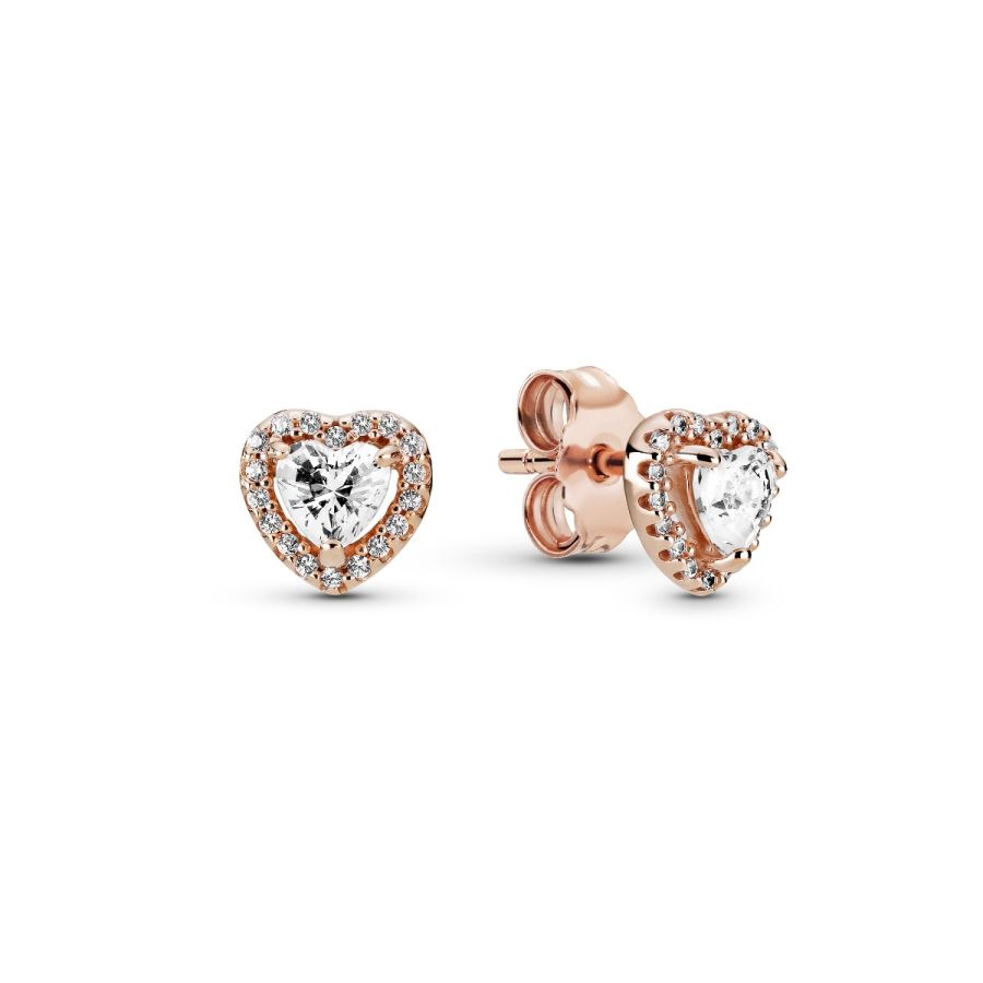 Pandora Sparkling Elevated Heart Stud Earrings