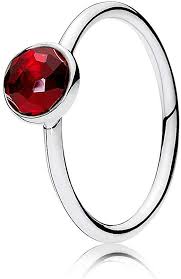 Pandora July Droplet Ruby Ring
