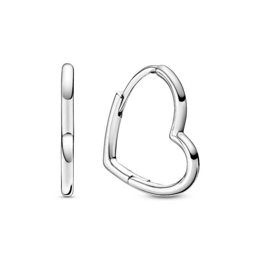 Pandora Asymmetric Heart Hoop Earrings
