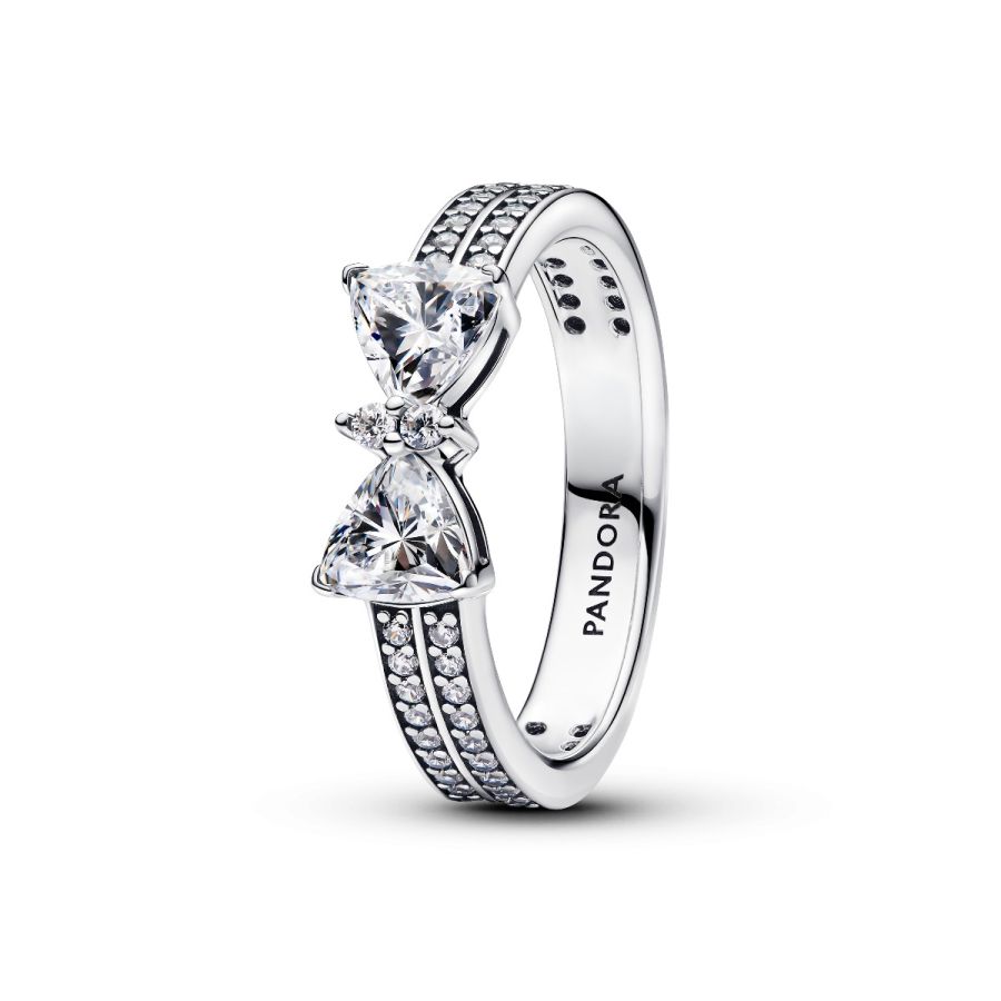 Pandora Sparkling Bow Double-Row Ring