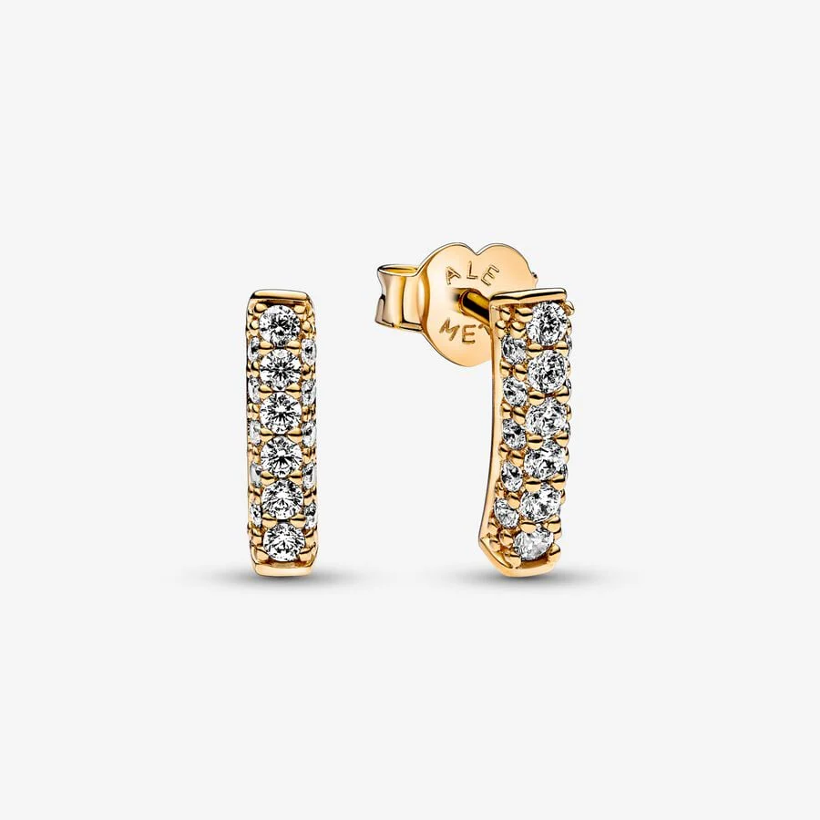 Pandora Pavé Single-row Bar Stud Earrings