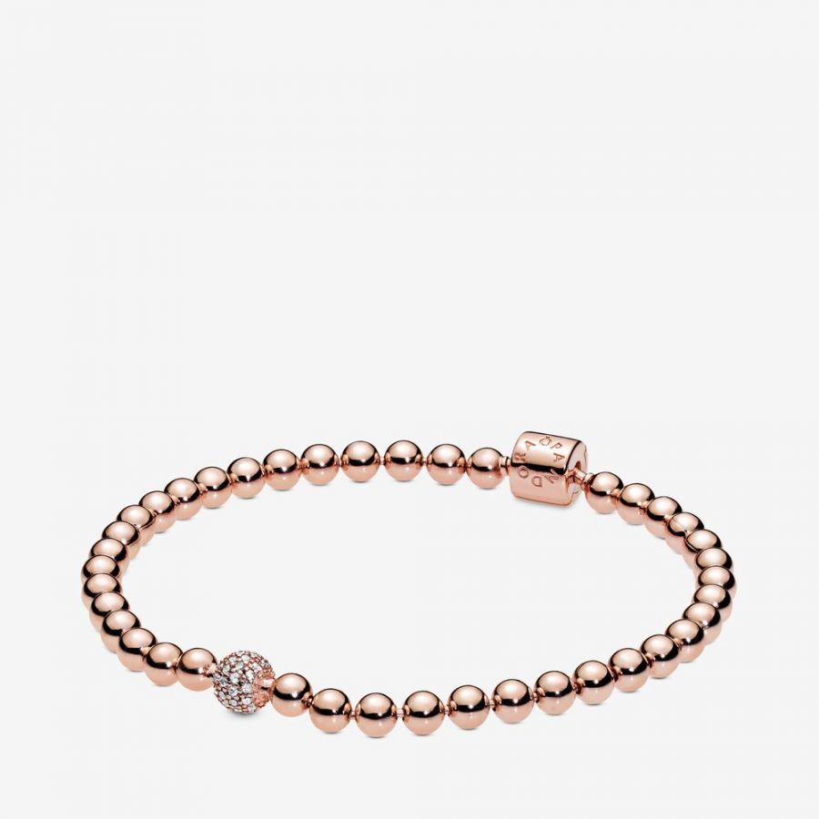 Pandora Beads & Pave Rose Bracelet