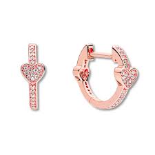 Pandora Alluring Hearts Hoop Rose