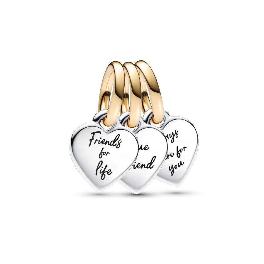 Pandora Two-tone Splittable Friendship Triple Dangle Charm