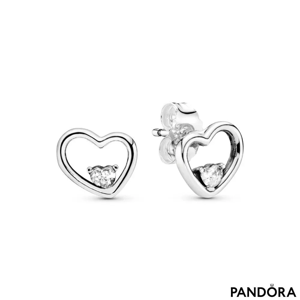 Pandora Asymmetric Hearts Of Love Earring