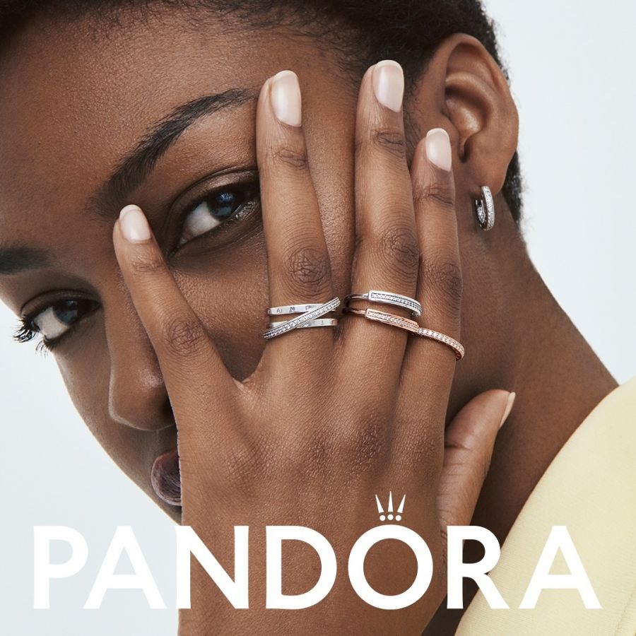 Pandora Two-tone Logo Circles Dangle Charm - Image 3