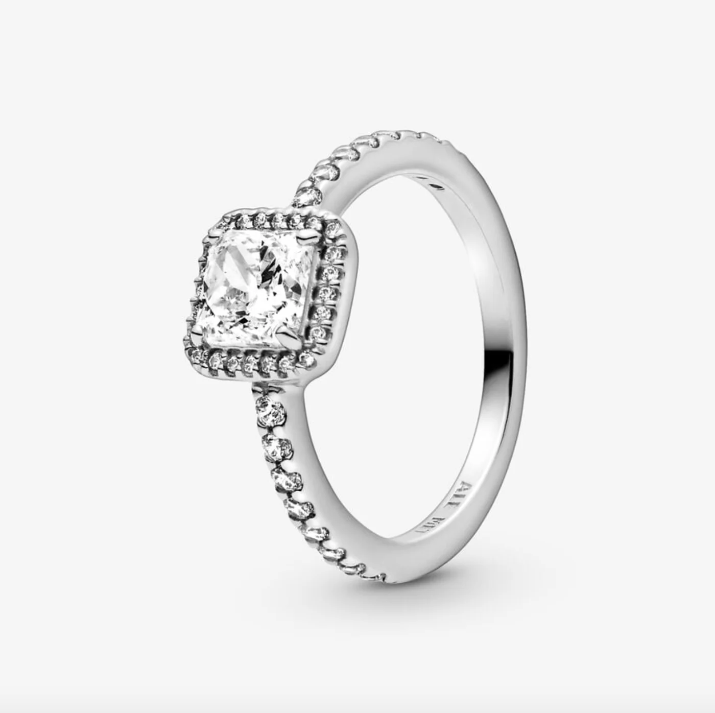 Pandora Square Sparkle Halo Ring