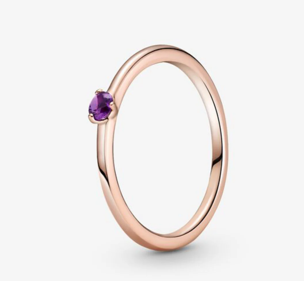 Pandora Rose Purple Solitaire CZ Ring