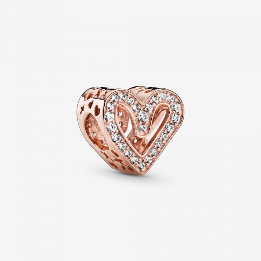 Pandora Sparkling Freehand Heart Charm