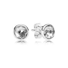 Pandora April Droplets Stud Crystal Earrings