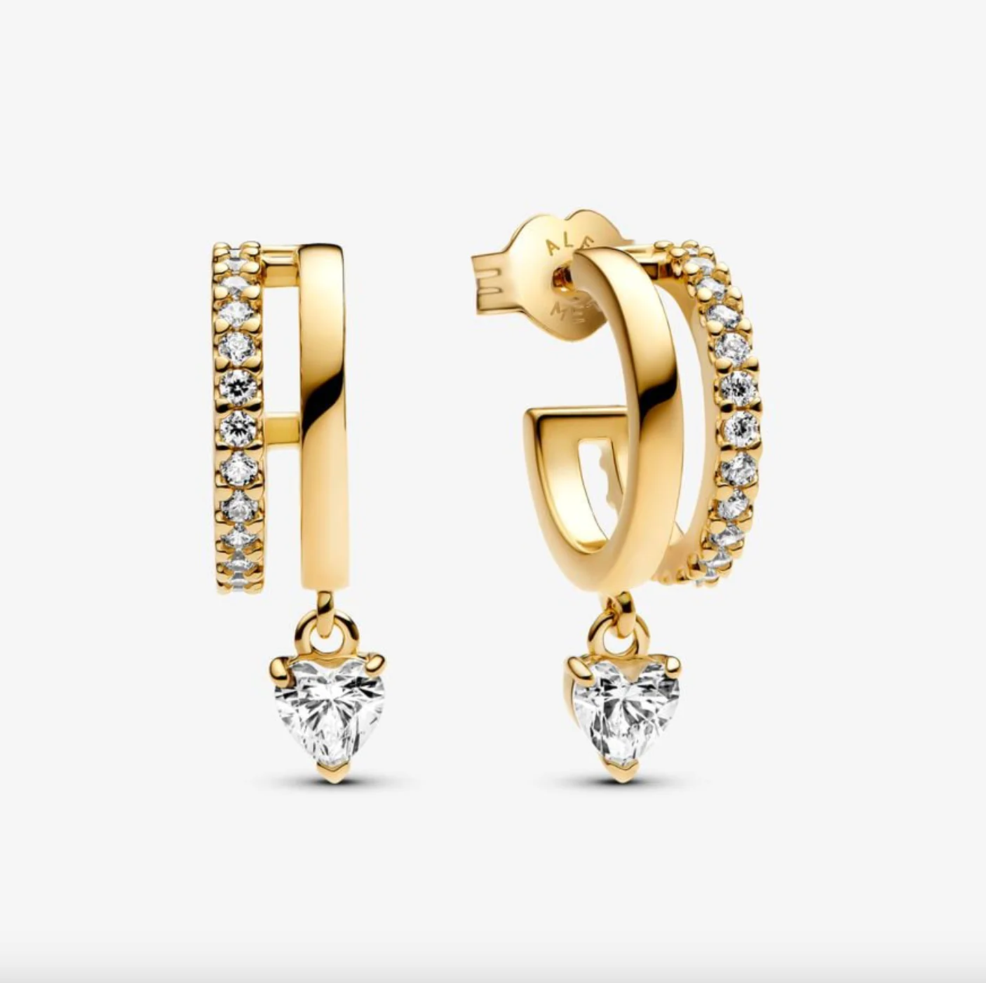 Pandora Dangling Heart Hoop Earrings