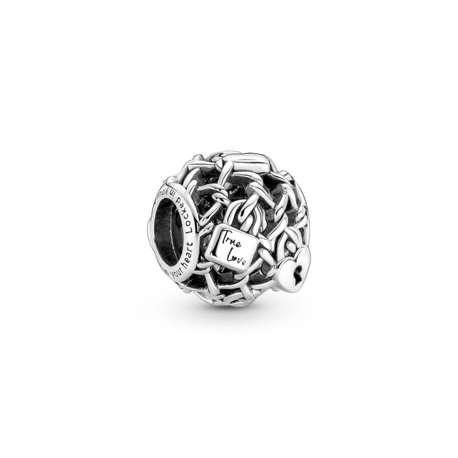 Pandora Openwork Chain Link Padlock Charm