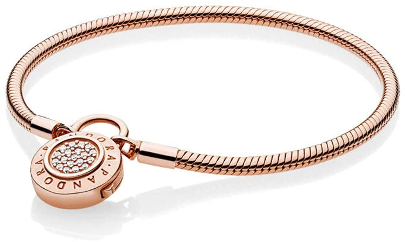 Pandora Smooth Rose Signature Padlock Bracelet