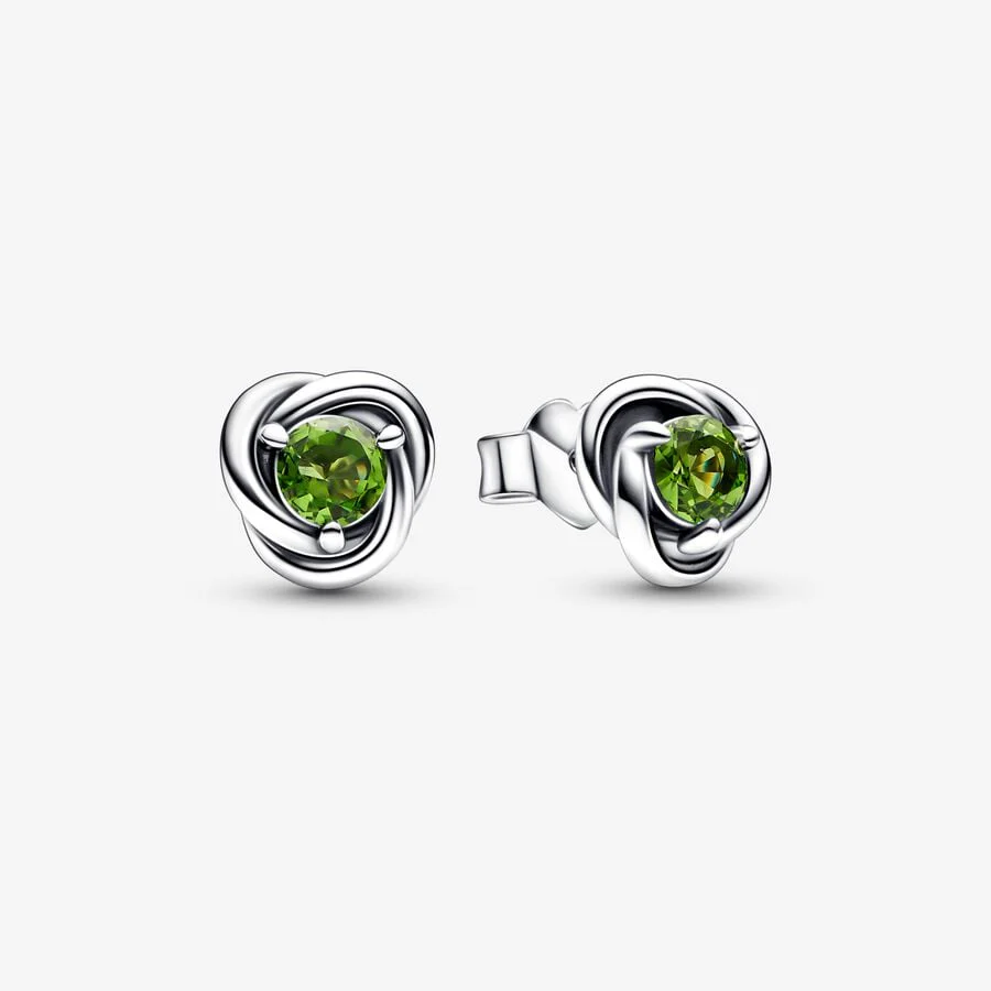 Pandora Eternity Circle Stud Earrings | August Peridot