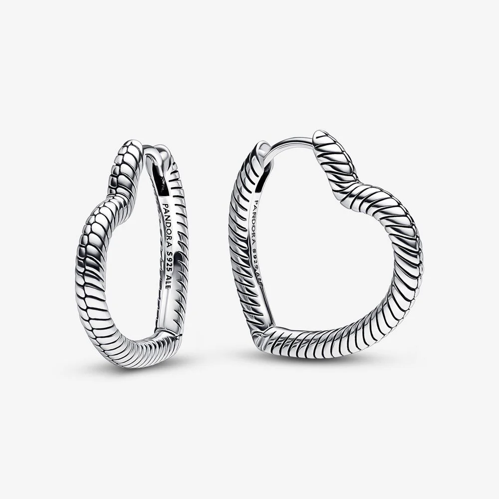 Pandora Heart Charm Hoop Earrings