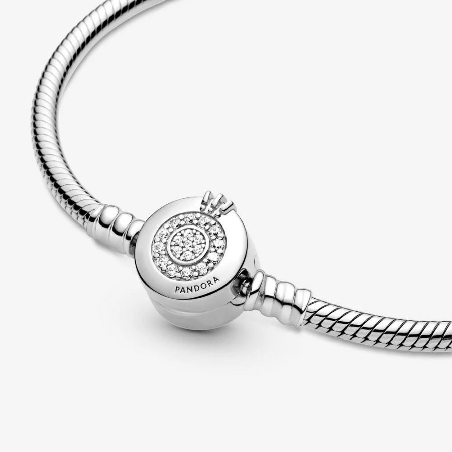 Pandora Sparkling Crown O Snake Chain Bracelet - Image 5