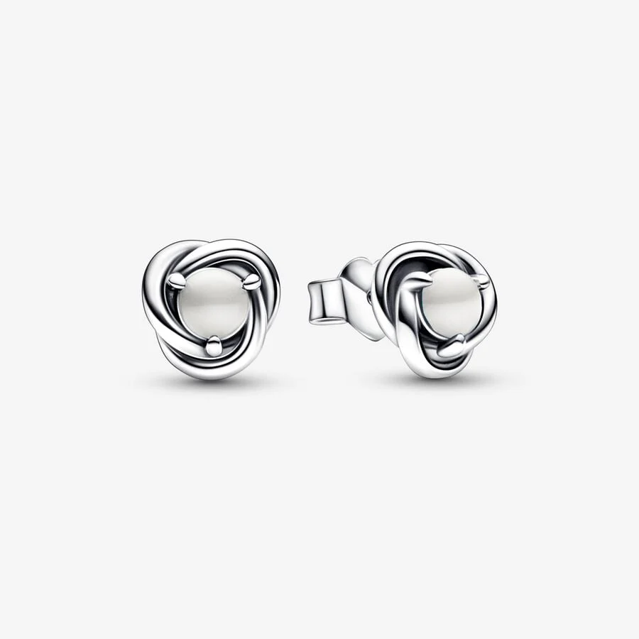 Pandora Eternity Circle Stud Earrings | June White