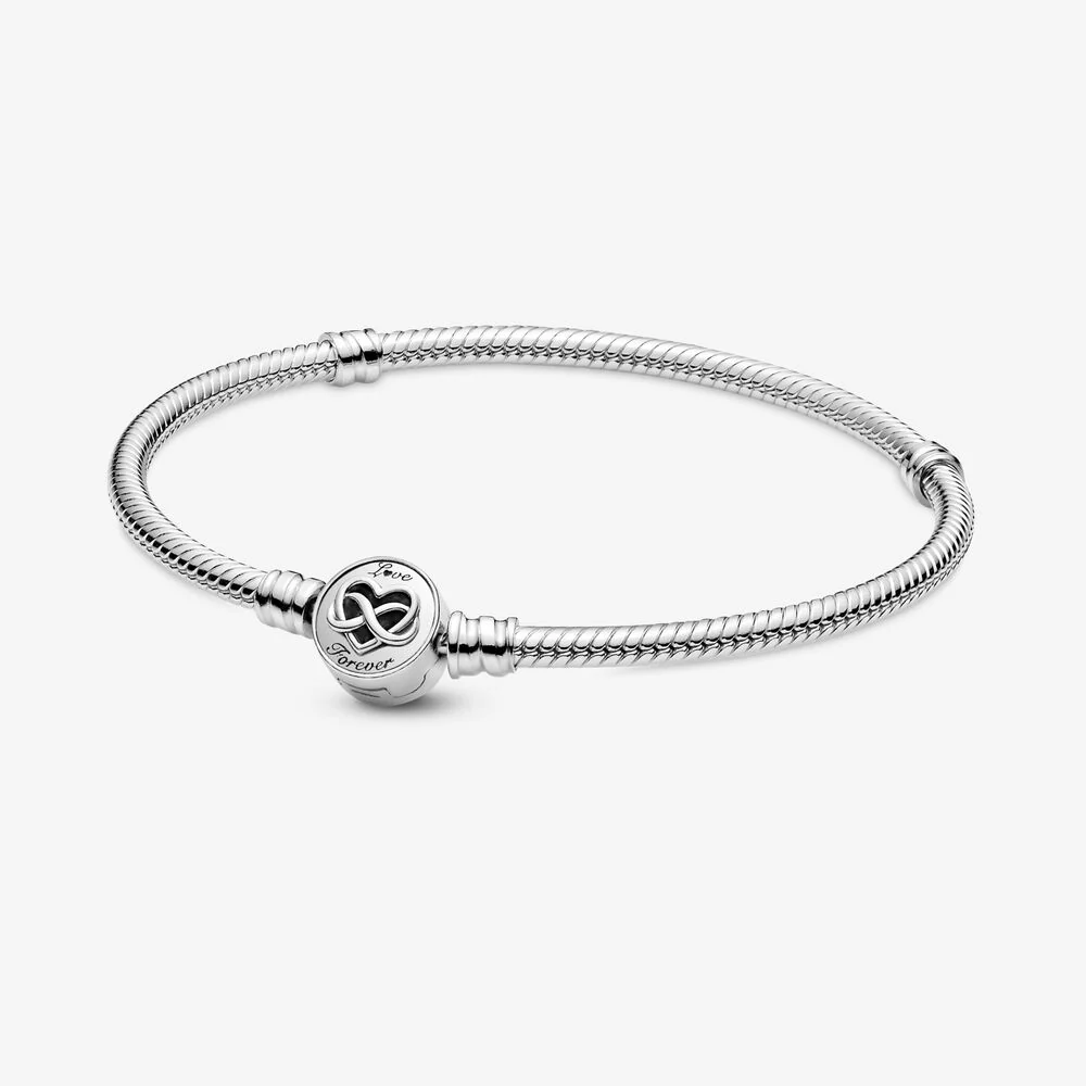 Pandora Heart Infinity Clasp Snake Chain Bracelet