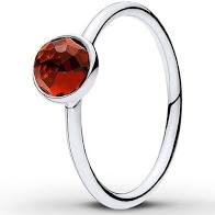 Pandora January Droplet Garnet Ring