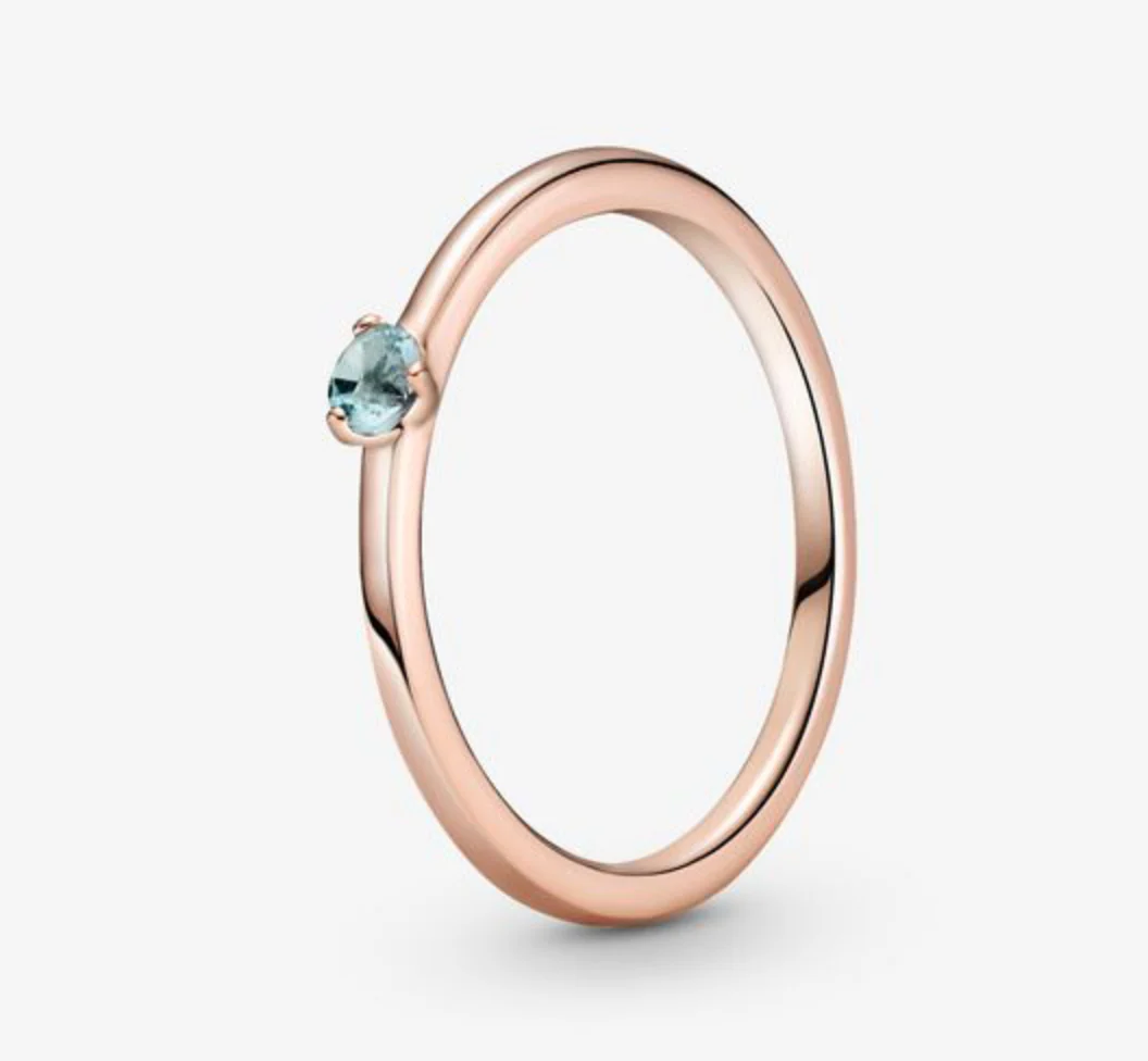 Pandora Rose Light Blue Solitaire CZ Ring