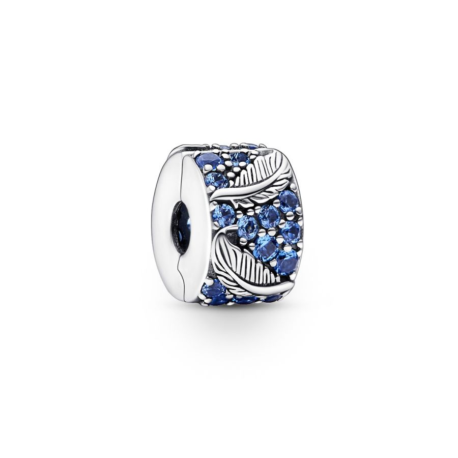 Pandora Curved Feather & Pavé Clip Charm