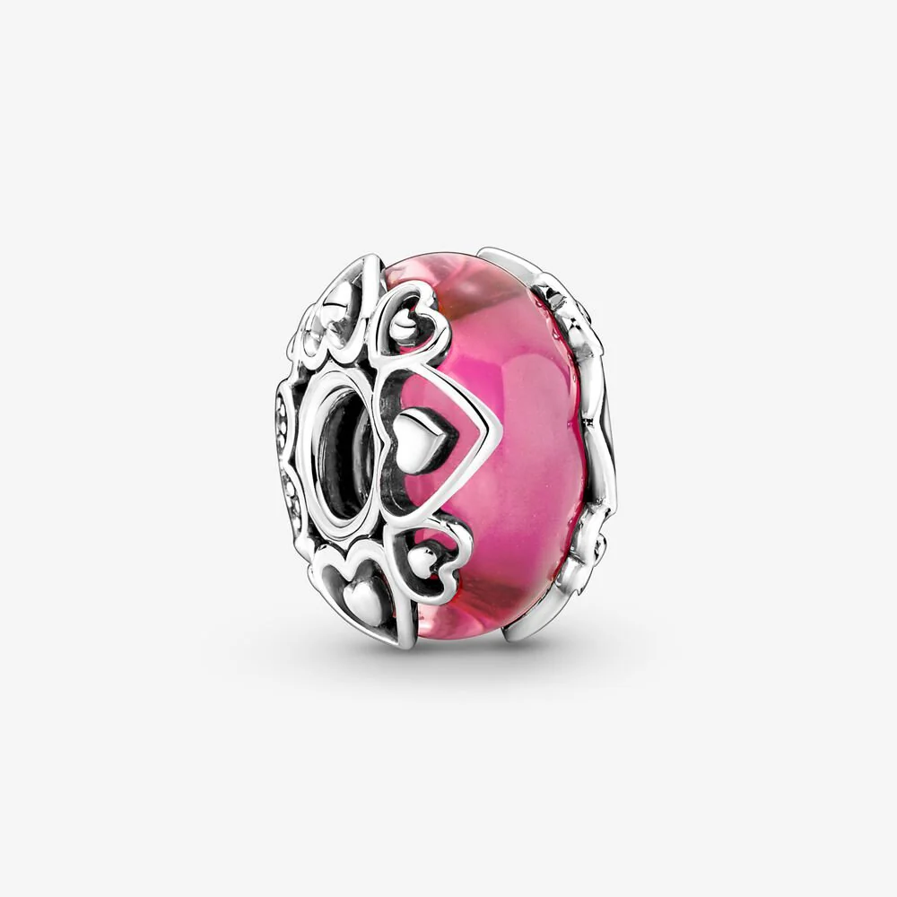 Pandora Reveal Your Love Pink Murano Glass Charm