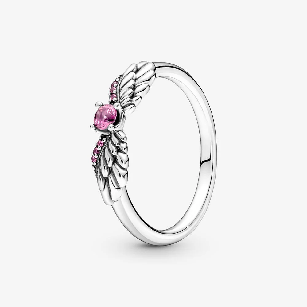 Pandora Sparkling Angel Wings Ring | Pink Crystal