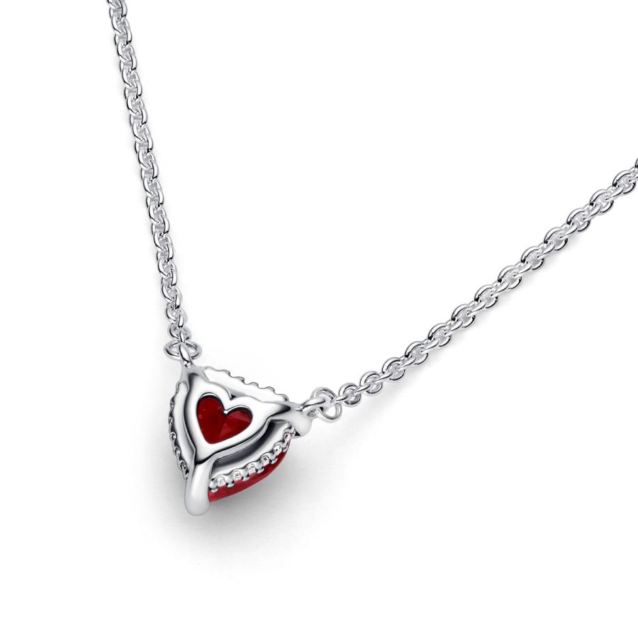 Pandora Sparkling Heart Halo Pendant Collier Necklace - Image 4