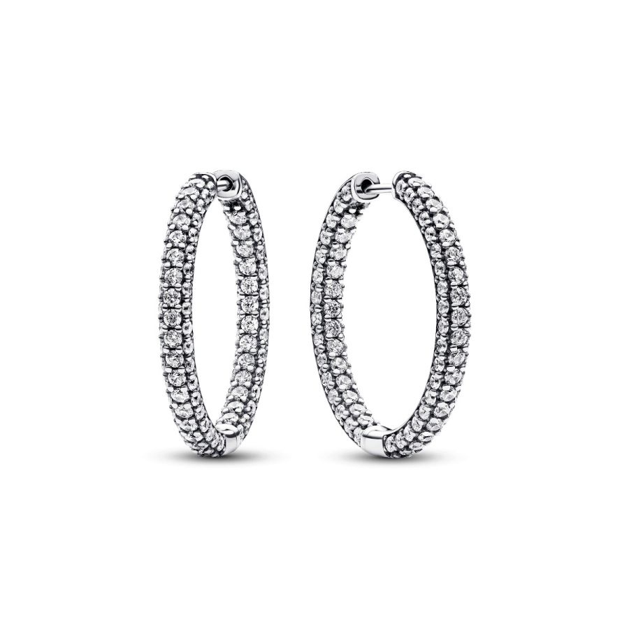 Pandora Pavé Single-Row Hoop Earrings