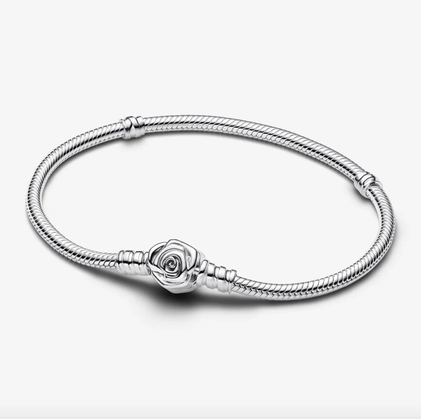 Pandora Rose in Bloom Clasp Snake Chain Bracelet