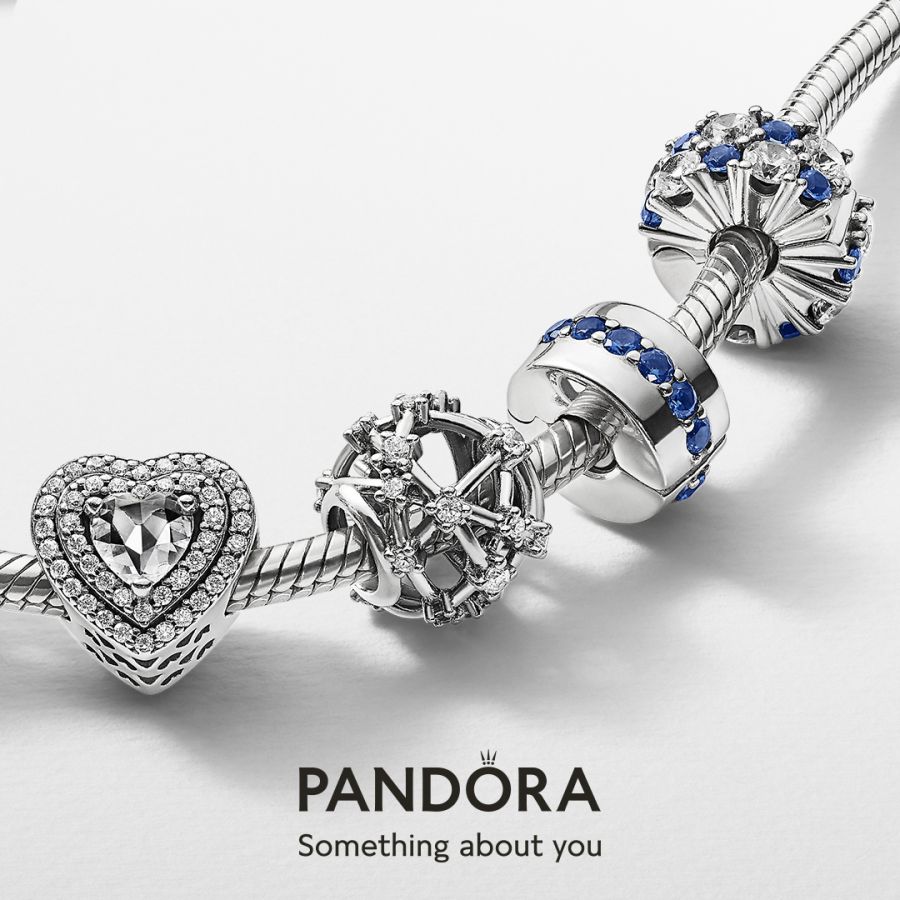 Pandora Clear & Blue Sparkling Clip Charm - Image 5
