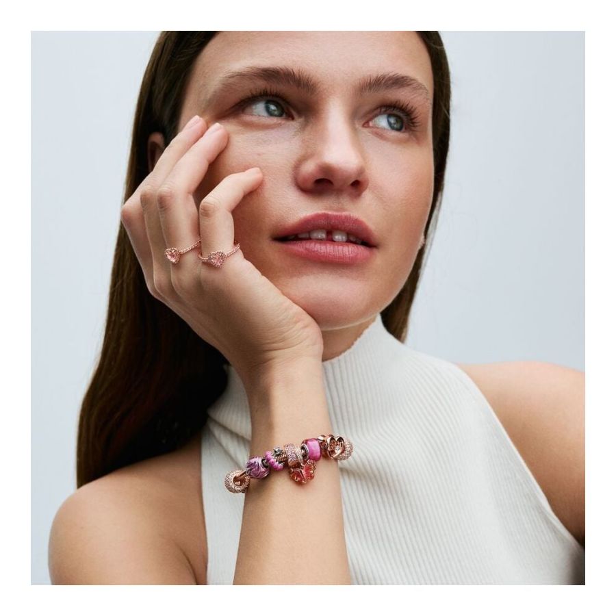 Pandora Pink & Yellow Murano Glass Butterfly Dangle Charm - Image 6