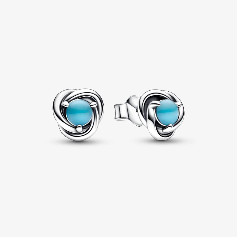 Pandora Eternity Circle Stud Earrings | December Turquoise