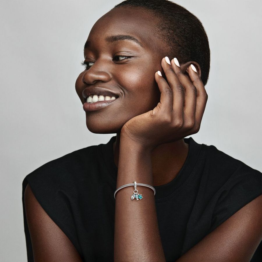 Pandora Fish, Sea Turtle & Conch Triple Dangle Charm - Image 3